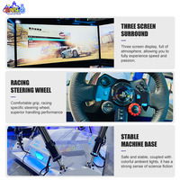 Simulador de Conducción de Autos de Carreras en Interiores con Realidad Virtual Inmersiva VR de Seis Ejes 6dof y Tres Pantallas, Máquina de Asientos con Movimiento de Carreras 9d