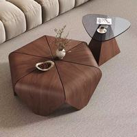 Ensemble de tables basses hexagonales minimalistes italiennes, style mid-century, structure en métal de luxe, design gain de place, moderne, petit appartement