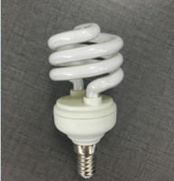 Lampe à économie d'énergie 11W E27 T2 Demi-spirale blanche 6000K Lumière chaude douce 6000 heures 60 Lm/W CRI 80 Garantie de 2 ans
