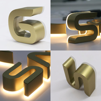 Lettres en relief LED pour extérieur, enseigne personnalisée rétroéclairée, logo lumineux halo LED noir mat, montage mural pour boutique et maison