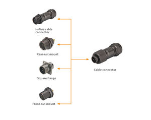 ST1212 WEIPU מחבר 2 3 4 5 <span class=keywords><strong>6</strong></span> 7 9 סיכות IP67 עמיד למים אבץ מתכת זכר מעגלי כבל מחבר - Product Image 5