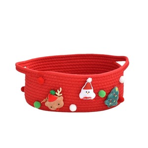 Christmas <b>Storage</b> <b>Baskets</b> Cotton <b>Rectangular</b> 30x20x12cm For Holiday Gift <b>Storage</b> - Product Image 5
