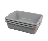 Almacenamiento de cocina comercial, caja de autobús de plástico, bañera de comida blanca y negra para Hotel, restaurante, lavabo, bañera de autobús para uso comercial