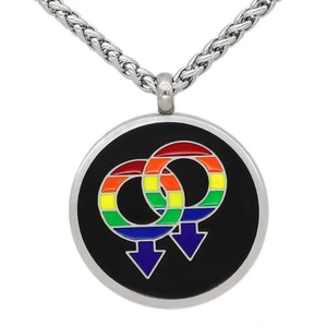 Vente en gros de pendentifs arc-en-ciel personnalisables en acier inoxydable pour femmes, chaînes en plaqué argent LGBT <span class=keywords><strong>Pride</strong></span>, bijoux pour lesbiennes gays