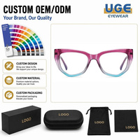 Gafas de Moda Europea para Mujer, Montura TR90 Multicolor con Efecto Ojo de Gato, Anti Luz Azul, Fotocromáticas, para el Uso Diario