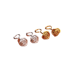 Orecchini a forma di rosa in argento puro S999 per <span class=keywords><strong>donna</strong></span>, dal tocco di lusso leggero e di alta gamma, freschi, semplici e versatili. - Product Image 1