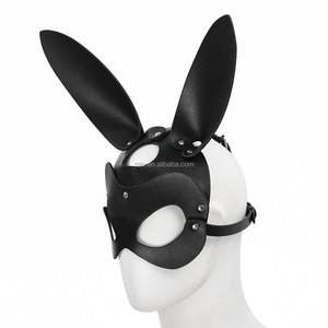 SacKnove 51039 New Sexy Bunny Cosplay Demon Blindfold Alternative Flirting Toy Rabbit Ears Leather Bondage Headgear - Product Image 4