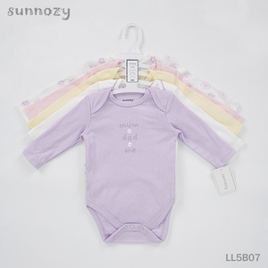 Набор боди Sunnozy для мальчиков, 5 штук, с длинным рукавом, из хлопка OEKO-TEX, 0-3 месяца, всесезонный, разноцветные узоры, машинная стирка - Product Image 4