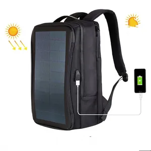 Mochila con puerto de carga USB para ordenador portátil, bolsa Solar personalizada, antirrobo, escolar, para viaje, muestra gratis