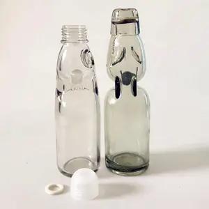 Garrafa de vidro carbonado de refrigerante novo estilo 200 ml, garrafa de vidro com tampa de mármore