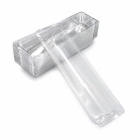 Plateau à dessert en plastique PET transparent de qualité alimentaire, emballage recyclable pour gâteau roulé, boulangerie, fruits, chocolat