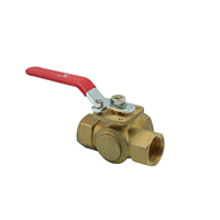 Vanne à boisseau sphérique en laiton à raccord femelle, 2 voies, 3 voies, raccord en T, raccord en L, pour coupure d'eau, gaz, huile, raccords de plomberie, direct usine