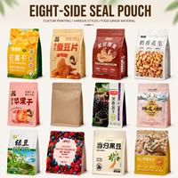 Kemasan Kustom Food Grade Kantong Zip Lock Delapan Lapis Alas Datar Berdiri untuk Pengemasan Mangga, Buah Kering, Kopi, dan Kacang