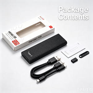 Disque SSD externe noir en gros, 1 To, jusqu'à 600 Mo/s, USB 3.2 Gen 2, pour le gaming, les étudiants et les professionnels - Product Image 6
