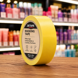 Nastro Adesivo Giallo in <span class=keywords><strong>Carta</strong></span> Crespa Resistente alle Alte Temperature per Carrozzeria <span class=keywords><strong>Auto</strong></span>, 120 Gradi - Product Image 5