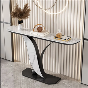 Meubles modernes en acier inoxydable, <span class=keywords><strong>console</strong></span> en marbre, table <span class=keywords><strong>console</strong></span> <span class=keywords><strong>dorée</strong></span> avec miroir - Product Image 4