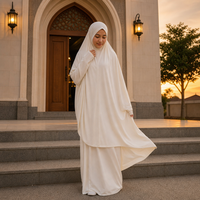 Ensemble de prière musulman OEM pour femmes, Telekung couleur unie, robe hijab couvrante, marque privée, sur commande, vente en gros