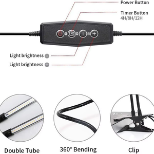Lampes de culture pour plantes d'intérieur, barre lumineuse LED à 3 têtes avec minuterie automatique, <span class=keywords><strong>lampe</strong></span> à intensité variable pour semis et succulentes, vente en gros - Product Image 3