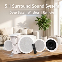 Système de haut-parleurs de plafond HIFI 8 pouces 80W avec subwoofer, ensemble de 6 enceintes home cinéma 2.0 canaux, télécommande, pour fêtes et ordinateurs