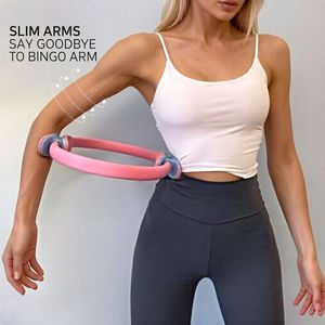 Custom New Adjustable Yoga Gym Accessories Women pink <b>Stretch</b> Fabric Resistance Band Pilates <b>Ring</b> High Quality Core Sliders Set - Product Image 4