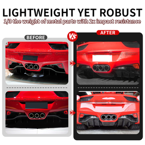 Diffuseur arrière de voiture en fibre de carbone sèche de style OEM à prix raisonnable pour Ferrari 458 - Product Image 2