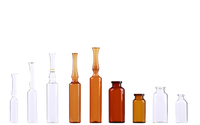 Ampoules d'injection médicale en verre ambiant plat clair 1ml 2ml 3ml 5ml bocaux durables emballés dans des cartons