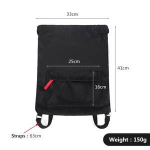 男女兼用フィットネスジムサックカスタムロゴ付き軽量ワークアウトドローストリングバッグ防水ナイロンソフトスタイルバックパック - Product Image 6