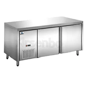 Arsenbo Stainless Steel Commercial Freezer Undercounter Worktable Refrigerator Air Cooling Refrigerating Salad Cabinet