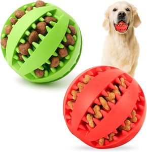 <b>Dog</b> Eco-Friendly <b>Interactive</b> Durable Soft Rubber Ball Chew <b>Toy</b> Food Treat Feeder Tooth Cleaning IQ Training Ball Medium Size - Product Image 1