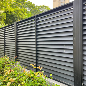 Extension de hauteur pour clôture <span class=keywords><strong>à</strong></span> lattes en aluminium pour l'intimité, panneaux de clôture <span class=keywords><strong>à</strong></span> lames verticales en aluminium avec éléments décoratifs pour poteaux - Product Image 4