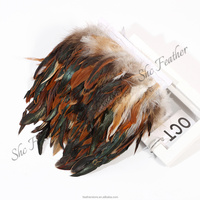 Plumes de coq naturelles teintes de haute qualité de 5 à 7 pouces pour coiffure indienne, costume de carnaval, garniture de robe, motif teint