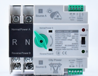 Interrupteurs de transfert automatique double alimentation HOQele 4P Din Rail ATS PV Inverter, type PC, 63A 100A 125A, capacité de coupure 10kA