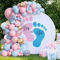 Baby Shower sexe révéler décorations rose et bleu ballons arc Kit fête fournitures garçon ou fille Revelacion Genero toile de fond 131