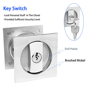 Kunci Pintu Geser 3keys Grosir, Bahan Stainless Steel, Model Flush Mount, Tombol Tersembunyi, Deadbolt, Kunci Mekanik Tersembunyi untuk Pintu Geser - Product Image 4