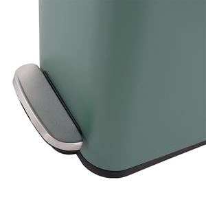 Seau de rangement vintage de 5 litres en acier inoxydable poubelle étroite verte à fermeture douce avec pédale de pressage Style usage domestique - Product Image 4