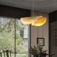 Nouveau Lustre LED Créatif Post-moderne Simple et Original en Fer forgé, design Feuille de Lotus, pour Chevet, Salle à manger, Bar, Cabine, avec éclairage haut