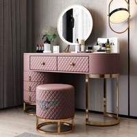 Meuble de chambre à coucher de luxe SZT05, prix d'usine, table de maquillage en diamant écrasé, coiffeuse avec miroir, bureau de toilette