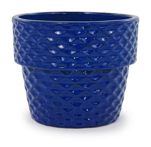 Maceta de Cerámica Esmaltada con Patrón Elíptico Azul Rey Estilo Americano, Maceta Decorativa de Doble Capa con Orificio de Drenaje para Jardín - Product Image 5