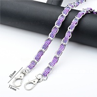 Accessoires de sac bandoulière pour femme : Chaîne en dentelle métallique avec strass Crystal AB DIY, sangle en fer et garniture en dentelle PU