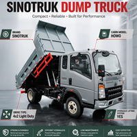 Camion benne compact Sinotruk 4x2 adapté aux sites étroits et aux allées pour les projets de démolition et de rénovation urbaine