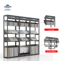 Présentoir en fer moderne personnalisable-Support multifonction pour échantillons de carreaux/granit/pierre (utilisation en magasin/exposition)