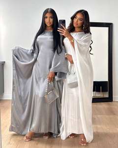 Tela brillante de color liso con purpurina, talla única, manga murciélago grande, caftán islámico para niña, Dubái, Emiratos Árabes Unidos, Abaya - Product Image 2