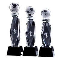 Trofeo de fútbol de cristal personalizado, trofeo deportivo de metal.