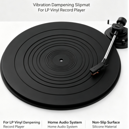 12 Inch Anti-Static Silicone Turntable Platter Mat Vibration Dampening Slipmat for LP Vinyl Record Player Home Audio System