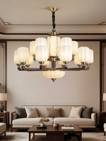 Lustre en bois et verre sur mesure, style chinois moderne, luminaire de plafond pour salle à manger, décoration d'hôtel
