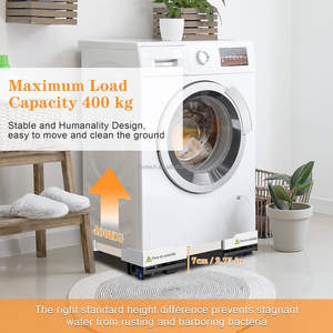 <b>Washing</b> <b>Machine</b> Stand Fridge Stand with <b>Wheels</b> Adjustable Trolley Fridge Stand Base with Brake <b>Wheels</b> Easy to Install - Product Image 5