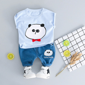 Vêtements pour bébés Panda en gros, hauts pour enfants, t-shirts pour garçons, sacs sur rouleau et jeans sans marque - Product Image 4