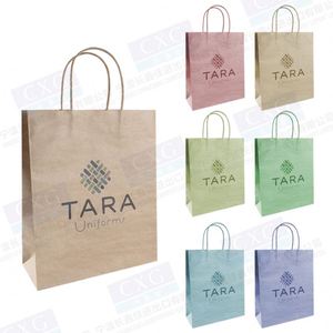 Sac de livraison de shawarma en papier kraft brun artisanal, imprimé avec logo personnalisé, écologique, recyclable, pour kebab, charcuterie, plats à emporter - Product Image 1