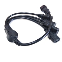 1m Noir C14 à Double C15 3 Prong Y Splitter Cable Power Rallonge H05VV-F 3G * 0.75mm2
