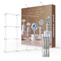 Stan Pameran Dagang Promosi Ringan Lipat Portabel Tekstil Sublimasi Pewarna Aluminium Stan Lipat 8ft Pop Banner